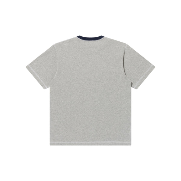 HERALDIC COLLEGE STITCH TONED TEE HEATHER GRAY