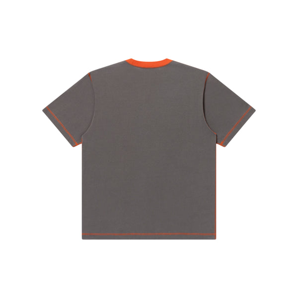 HERALDIC COLLEGE STITCH TONED TEE CHARCOAL