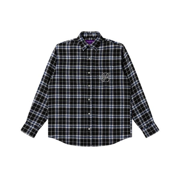 B EMBLEM FLANNEL SHIRT