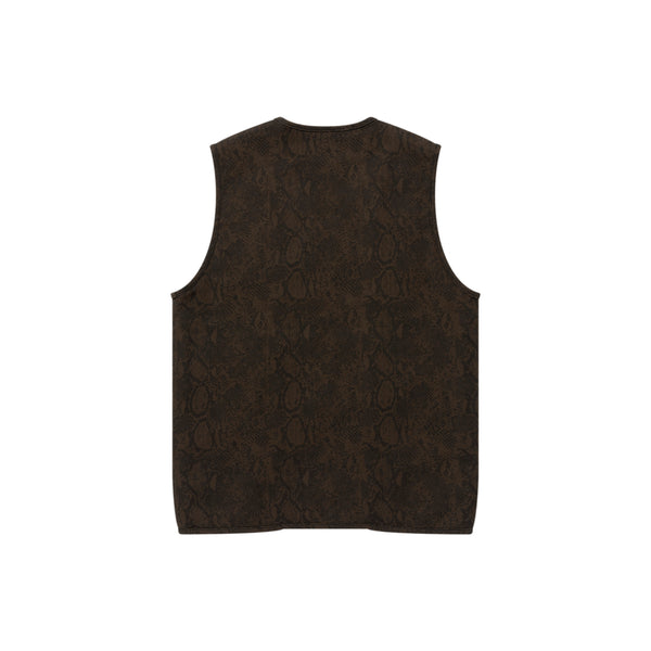 PYTHON PATTERNED DUCK VEST OLIVE