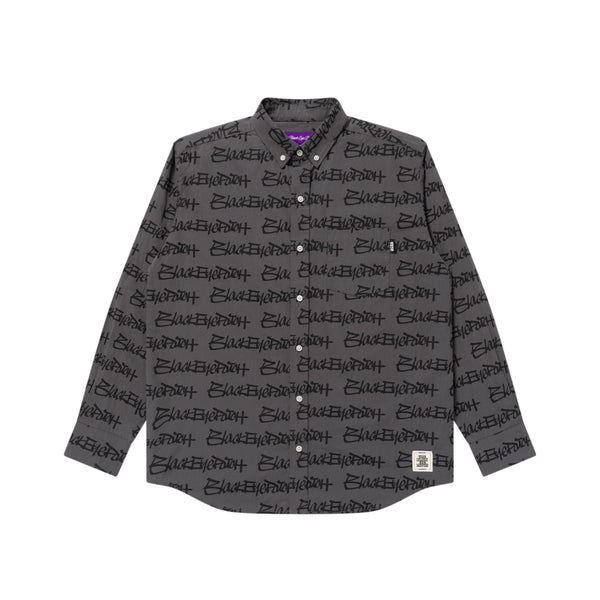 FASTHAND SCRIPT COTTON L/S SHIRT CHARCOAL