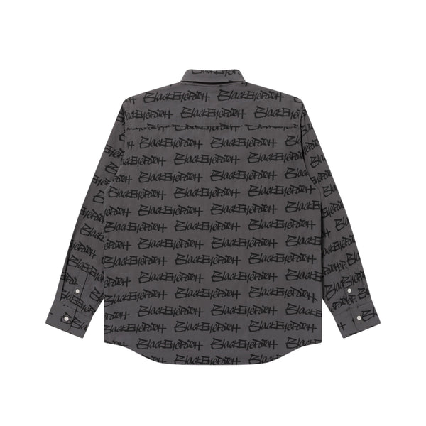 FASTHAND SCRIPT COTTON L/S SHIRT CHARCOAL