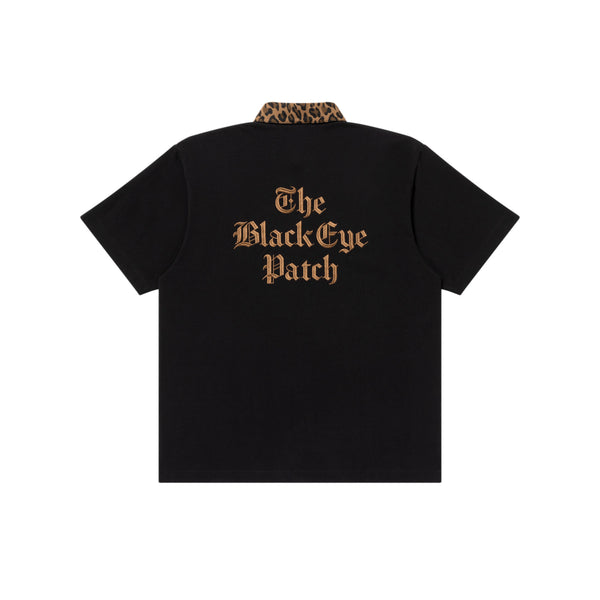 BEP TIMES LEOPARD COLLARED RUGBY SHIRT BLACK