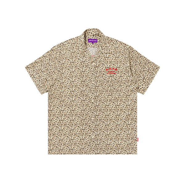 LEOPARD HWC OPEN COLLARED S/S SHIRT YELLOW
