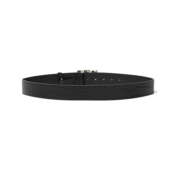 CROCODILE LETTERS BELT BLACK