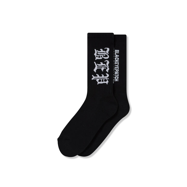 3 LETTER OE SOCKS BLACK