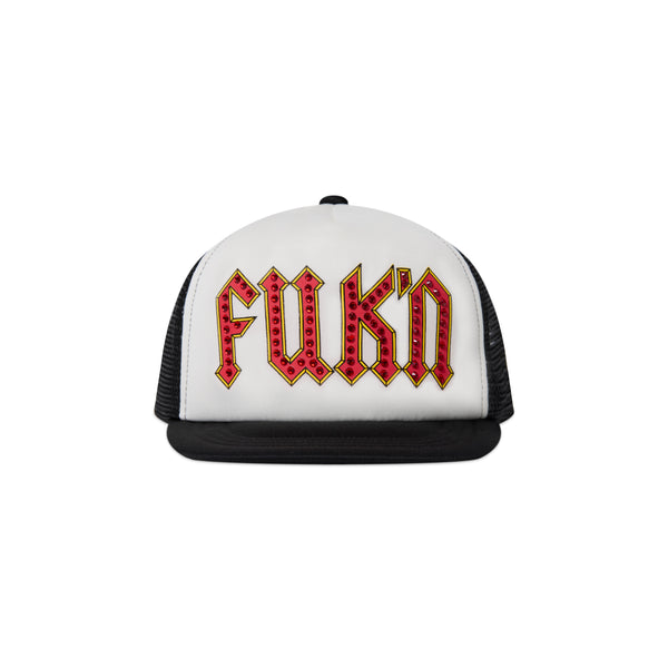 RHINESTONE FUK’N MESH CAP BLACK