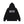 3 LETTER OE FUR HOODED ZIP HOODIE BLACK