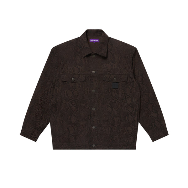 PYTHON PATTERNED TRACKER JACKET BLACK