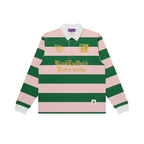 PRET-A-PORTER EMBLEMS RUGBY SHIRT GREEN/PINK