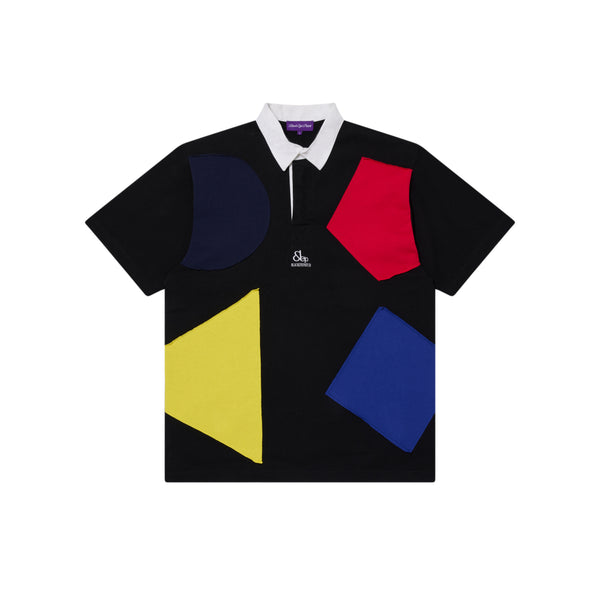 GEOMETRIC DIAL RUGBY SHIRT BLACK