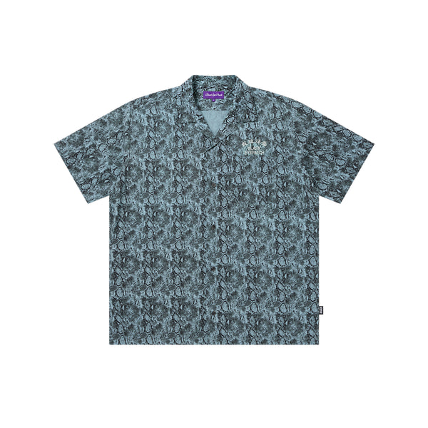 PYTHON HWC LABEL OPEN COLLARED S/S SHIRT GREEN