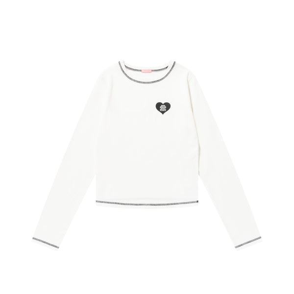 OG HEART CROPPED L/S TEE WHITE