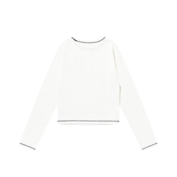 OG HEART CROPPED L/S TEE WHITE