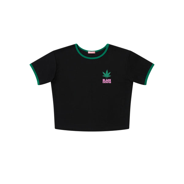 DISPENSARY LOGO RINGER TEE BLACK