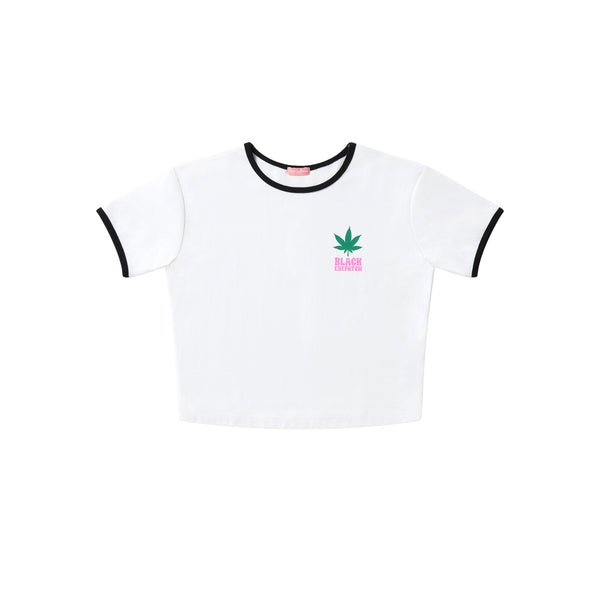 DISPENSARY LOGO RINGER TEE WHITE