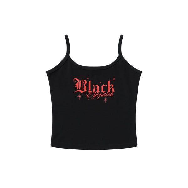 SHINY OE SCRIPT CAMISOLE BLACK