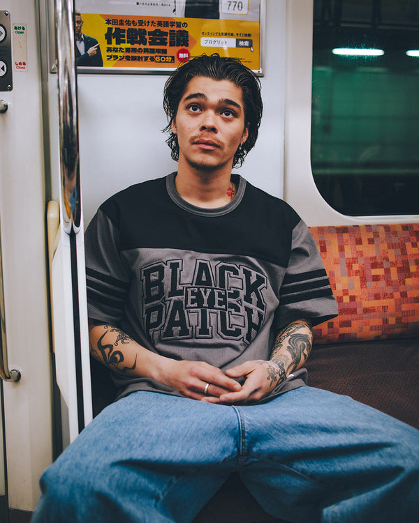 BLOCK COLLEGE 2 TONE HOCKEY TEE CHARCOAL
