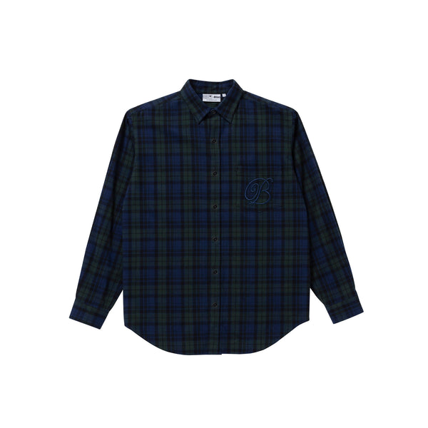 B EMBLEM FLANNEL SHIRT BLACKWATCH