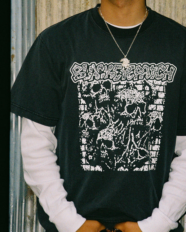 CAPTEK HARDCORE SKULLS TEE WASHED BLACK