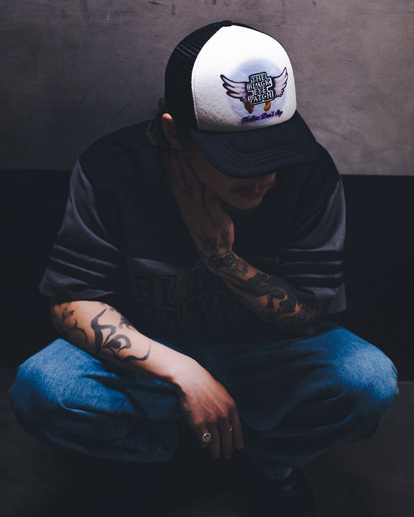 FLYING OG BOY AIRBRUSHED MESH CAP WHITE/BLACK