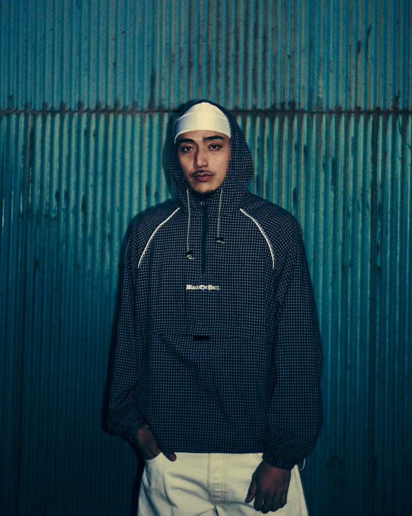 GRID PATTERENED OE LOGO ANORAK