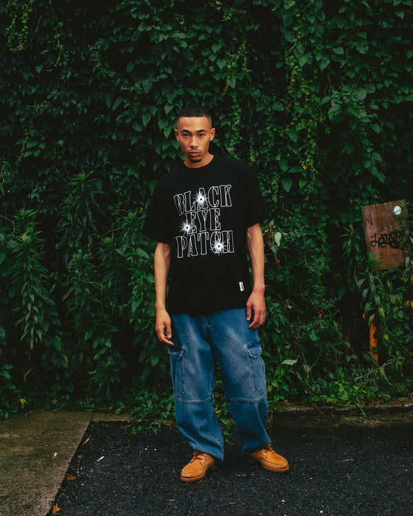 GUNSHOT STENCIL LOGO TEE WHITE