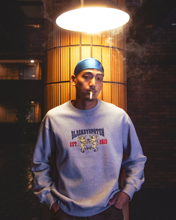 HERALDIC COLLEGE CREW SWEAT BLACK