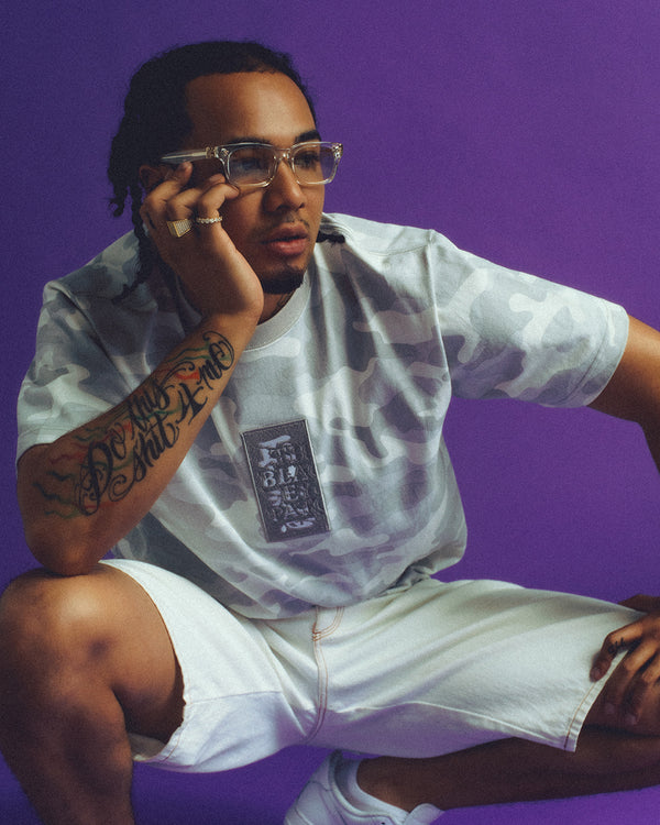 HWC LABEL EMBROIDERED TEE WHITE CAMO