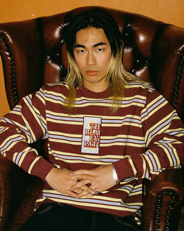 HWC LABEL STRIPED HEAVYWEIGHT L/S TEE