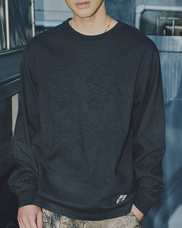JESUS STITCHED L/S TEE BLACK