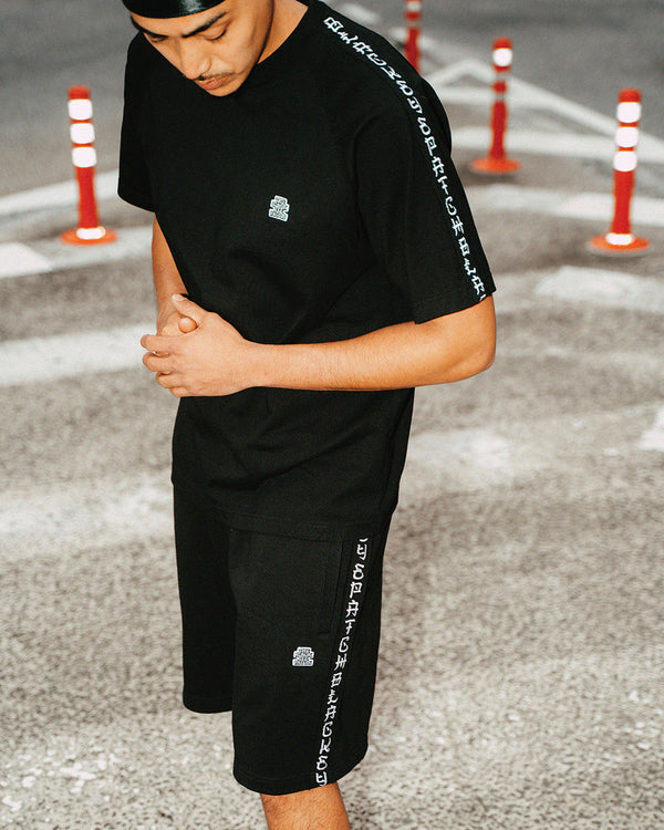 KANJI TAPED SWEAT SHORTS HEATHER GRAY