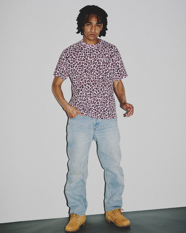 LEOPARD PATTERNED SMALL OG TEE BLACK