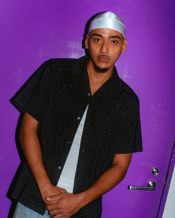 OG LABEL COVERED RAYON S/S SHIRT BLACK