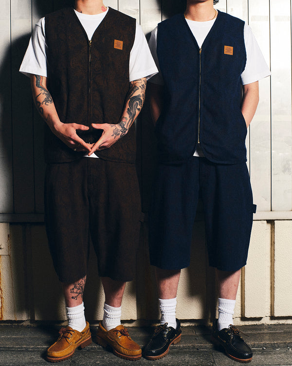 PYTHON PATTERNED BAGGY DUCK SHORTS OLIVE