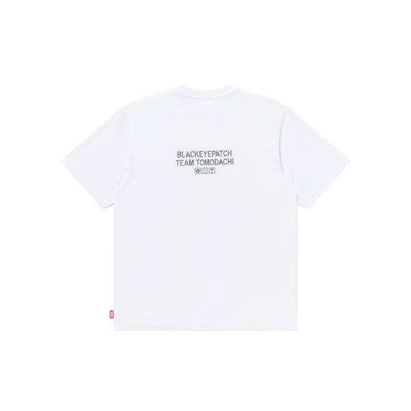 TEAM TOMODACHI LABEL RHINESTONE TEE WHITE