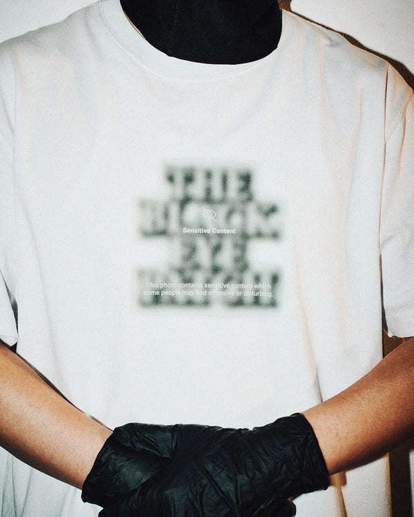 SENSITIVE CONTENT OG LABEL TEE WHITE