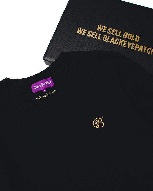 SMALL B EMBLEM RAGLAN CREW SWEAT BLACK
