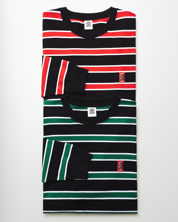SMALL HWC BORDERED L/S TEE BLACK/RED
