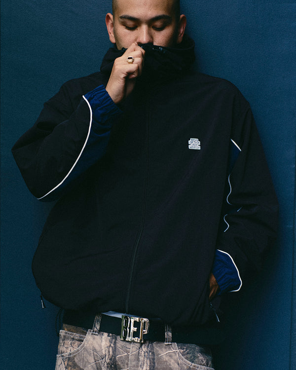 SMALL OG LABEL NYLON TRACK JACKET BROWN