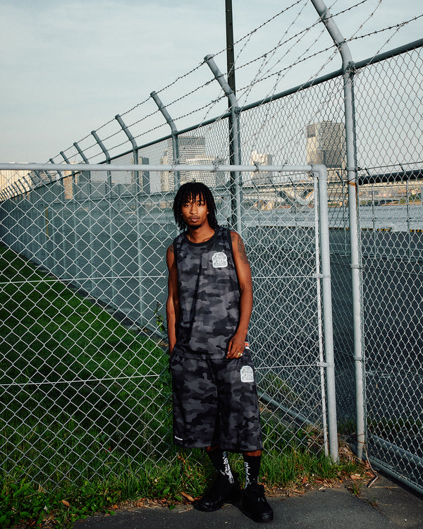 SPRAYED OG LABEL BAGGY MESH SHORTS