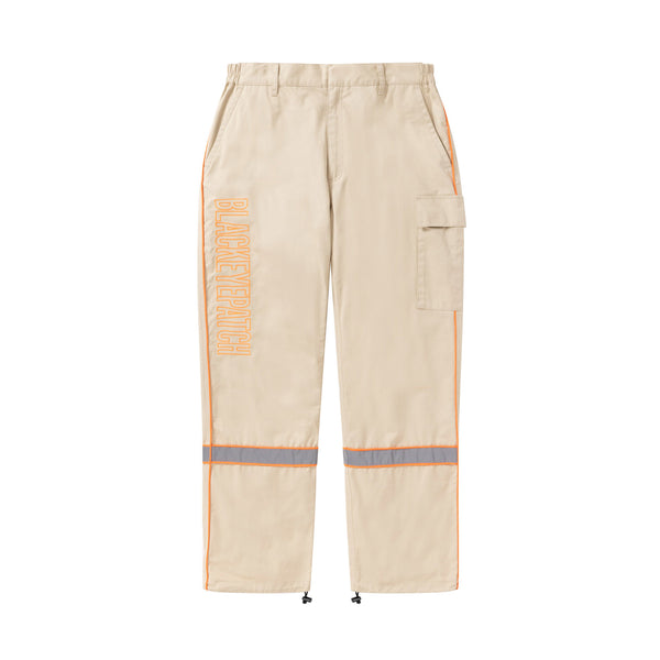 Vertical Logo Reflector Work Pants, Beige