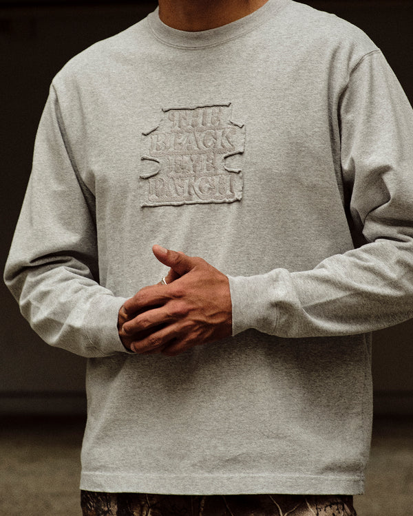 WASHED OG LABEL PATCHED L/S TEE HEATHER GRAY