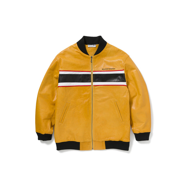 Racing Leather Jacket, Yellow