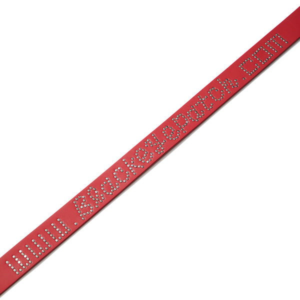 STUDDED LEATHER BELT RED