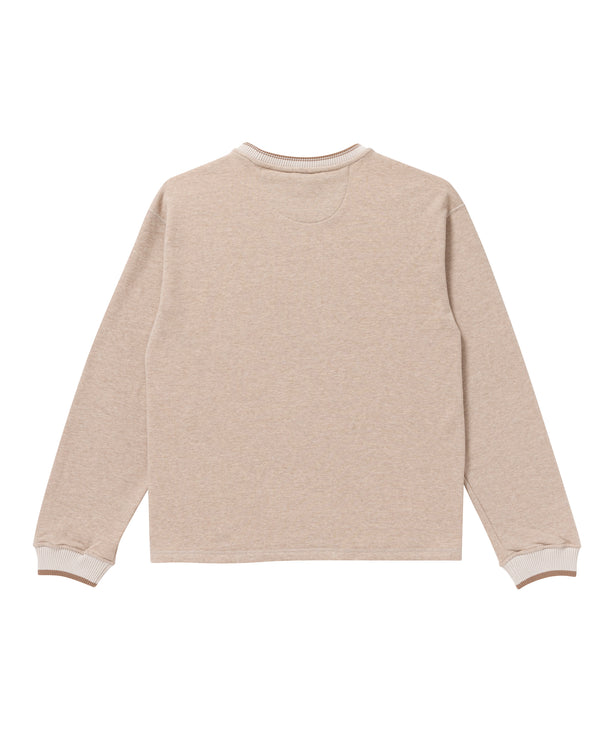 BEEZ-EYE-P Script Logo Lightweight Crew Sweatshirt, Brown