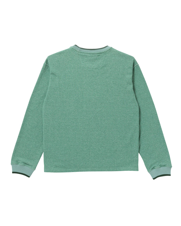 BEEZ-EYE-P Script Logo Lightweight Crew Sweatshirt, Green
