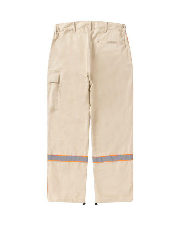Vertical Logo Reflector Work Pants, Beige