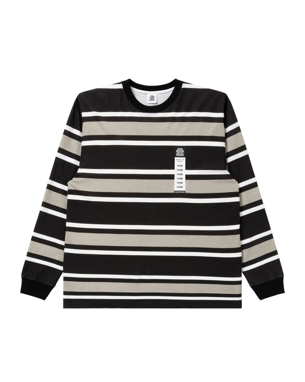 SIZE LABEL BORDER L/S TEE BLACK