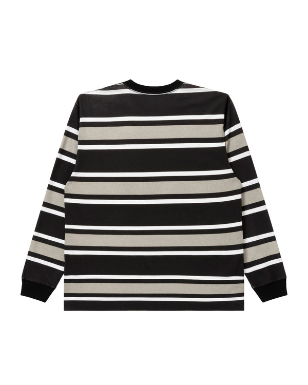 SIZE LABEL BORDER L/S TEE BLACK